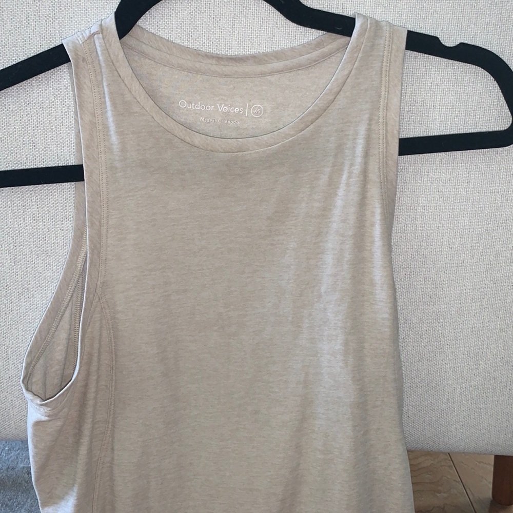 Outdoor Voices Cream Tan Workout tank
